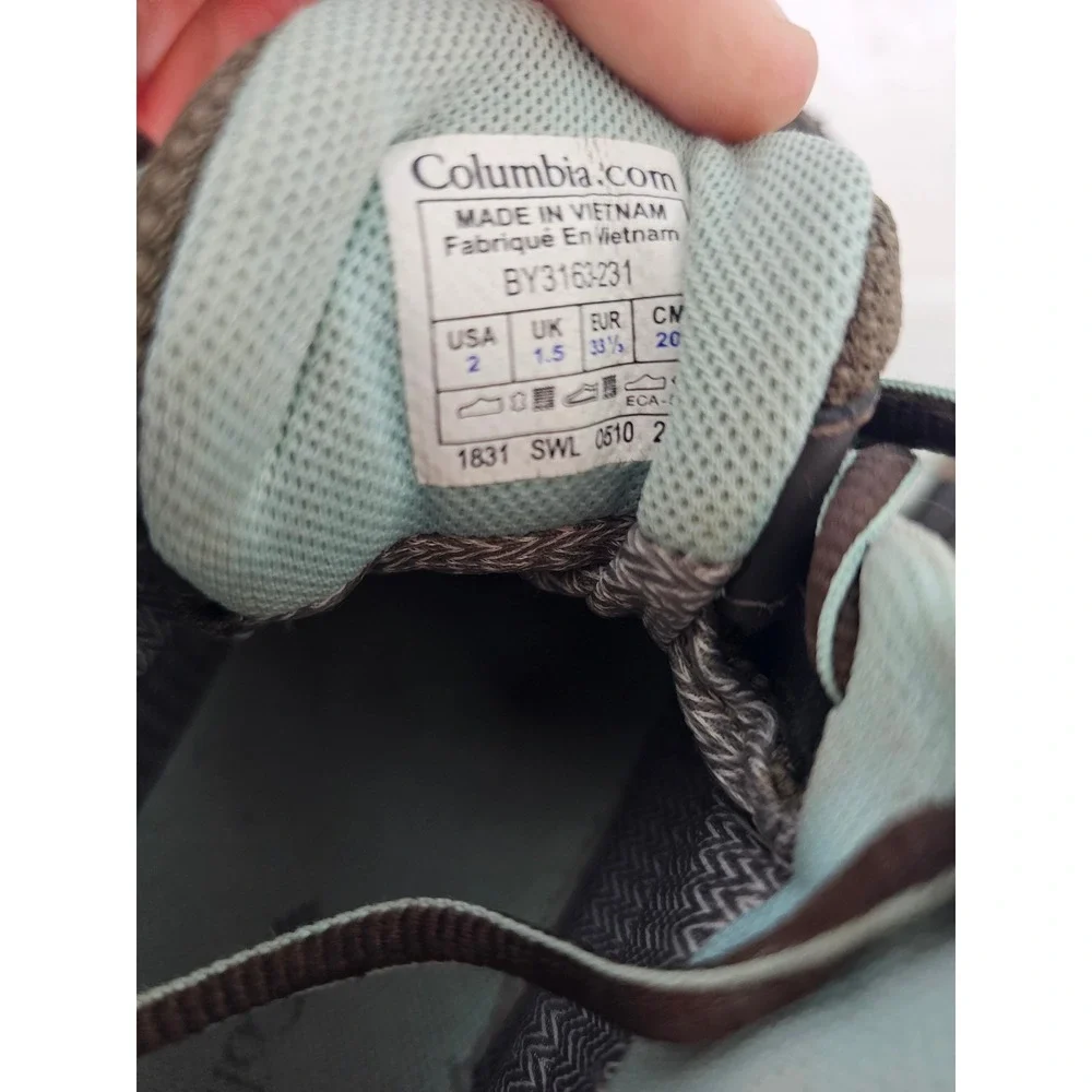 Gorpcore Columbia Hiking Boots Kids Youth 2 Brown Omni-Grip BY3163-231 Rugged